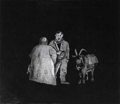 EIN K�NSTLER MIT BOCK UND M�ZENIN